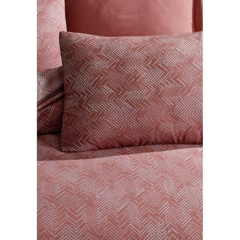 Modern & Contemporary Cotton Blend Solid Colour Duvet Cover, Red
