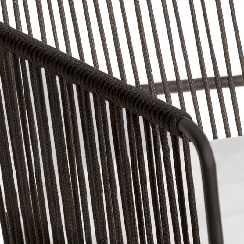 Sandur Outdoor Lounge Chair, Canvas Natural Sunbrella Canvas, Anthracite Rope/Anthracite Frame