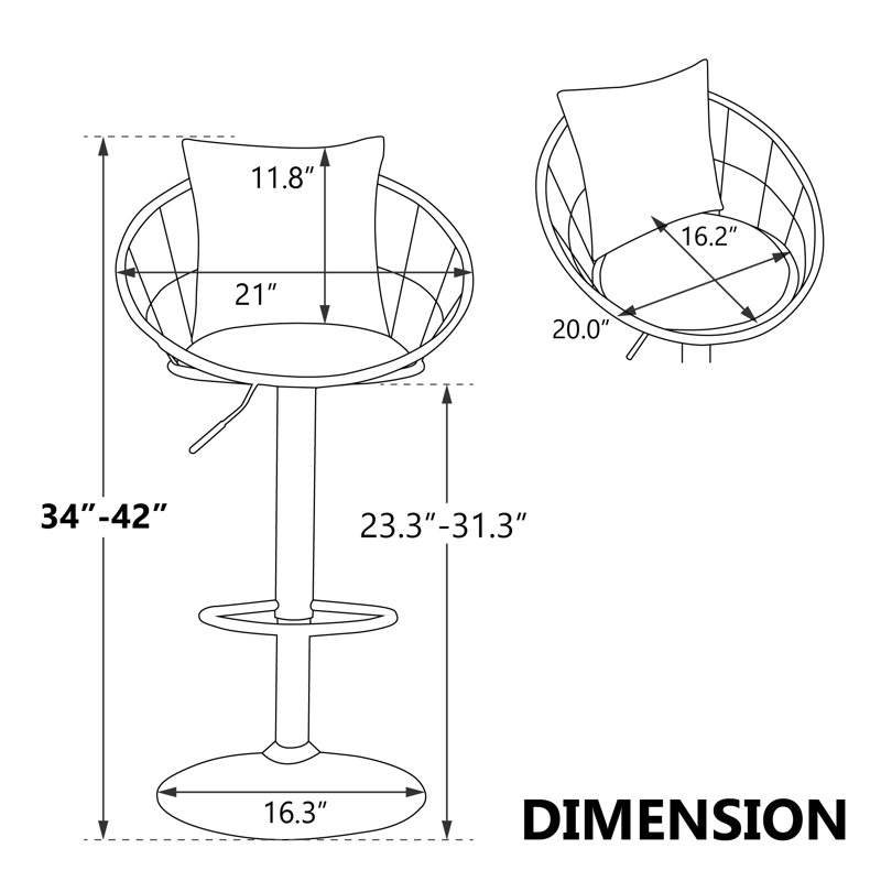 Nekesha Swivel Upholstered Adjustable Height Counter Stool with Metal Frame, Yellow