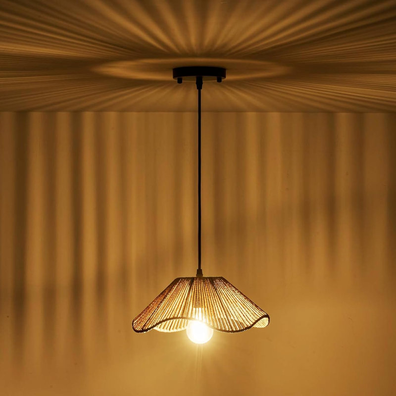 Ensemble de 2 luminaires suspendus en rotin