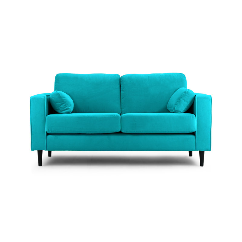Millerville Velvet Sofa, Turquoise, 93"H x 140"W x 93"D