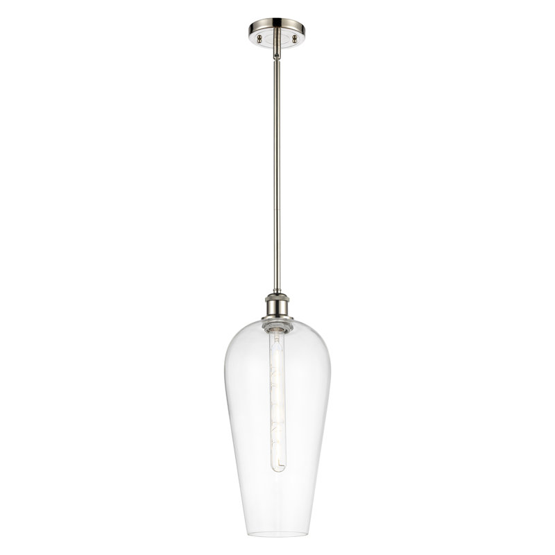 Mini-luminaire suspendu 1 lumière Ballston - Amiina, Clair, Nickel poli