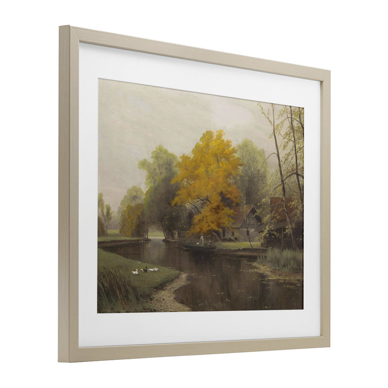 Reproduction sous verre rétro encadrée par Fall by The River, conception de Leah Straatsma, H 13 po x l 16 po