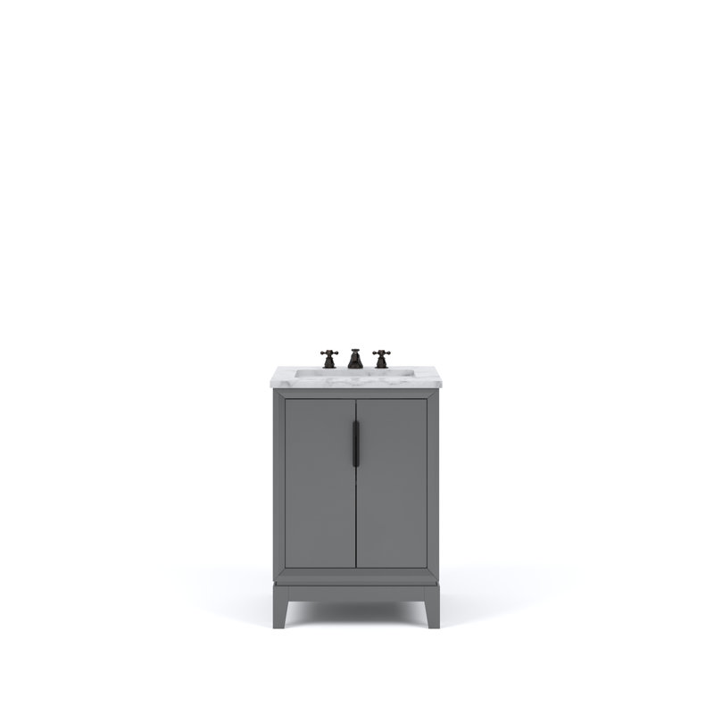 Elizabeth 24" Single Bathroom Vanity Set with Mirror, Standard, Cashmere Gray
