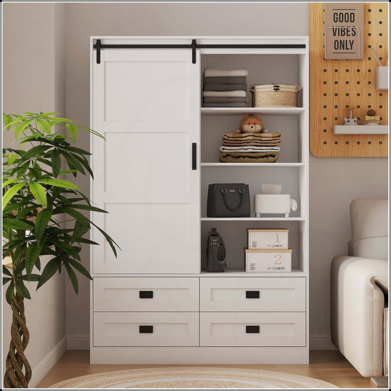 Armoire de chambre polyvalente avec plusieurs options de rangement pour une vie organisée