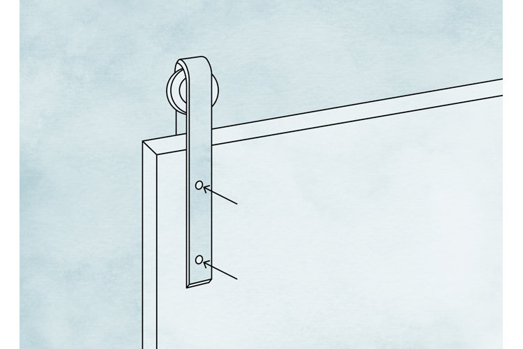 Barn door hardware attachment