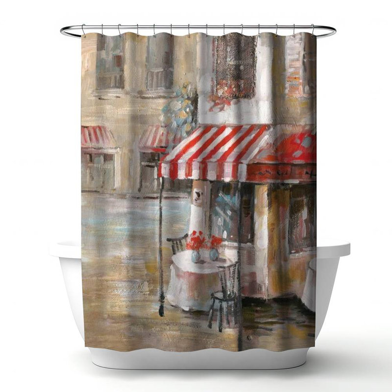 Shower Curtain ST3 – Polyester Shower Curtain, Dye Sublimation Print, 71" W × 74" L
