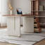 Bureau en bois de noyer massif de 62,99 po de style crème-1393739542