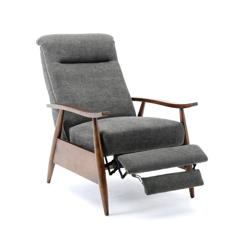 Fauteuil inclinable à accoudoirs en bois, Gris anthracite