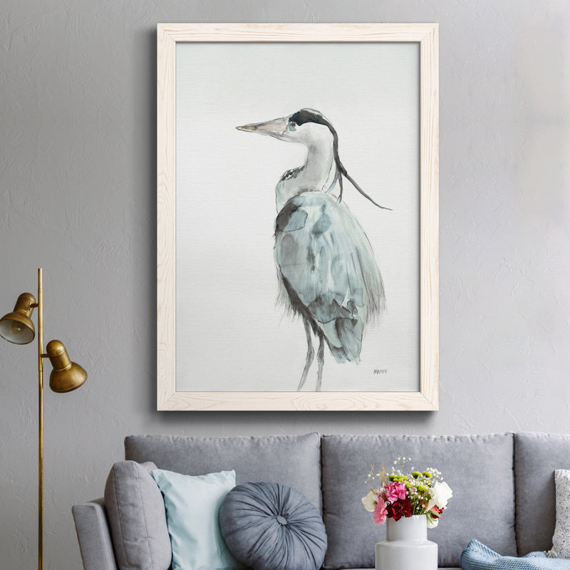 " BLUE HERON II ", White Paper, 27.5" H x 37.5" W x 1" D