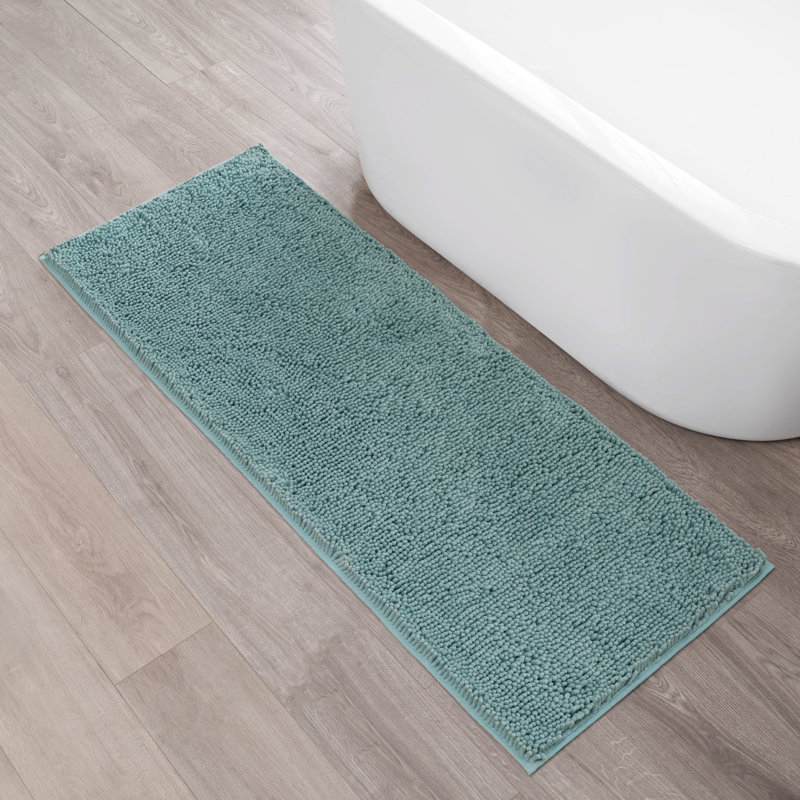 Non-Slip Bath Mat - Basics by Wayfair™, Aqua, Single - 24" L x 60" W