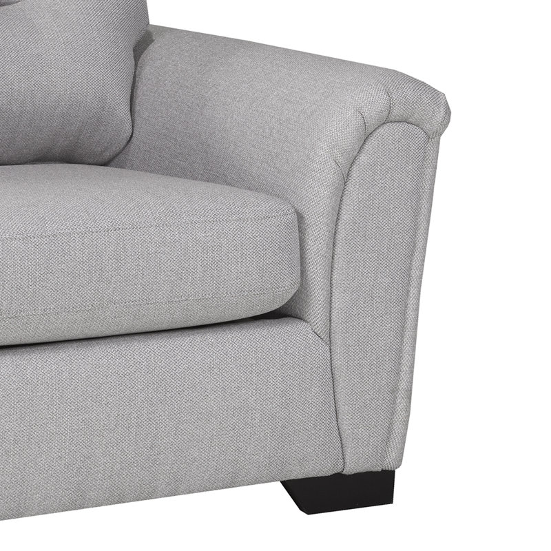Fauteuil capitonné en polyester 44 po, Polyester argenté