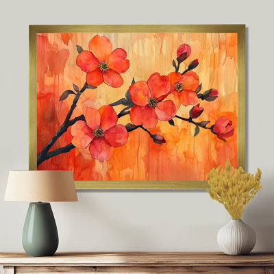 Sunset Hues Dogwood Branches Of Elegance II - Floral Wall Art
