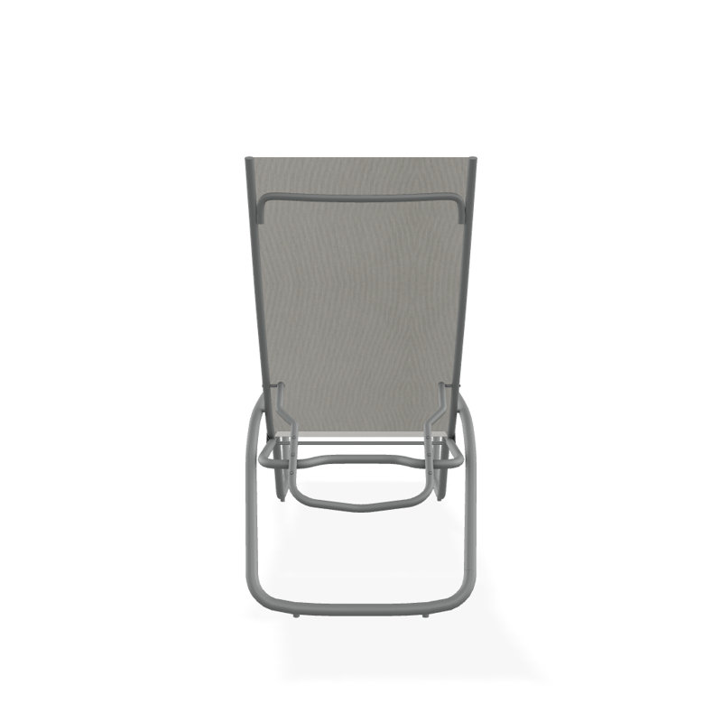 Outdoor Rust-Resistant Metal Chaise Lounge, Textured Graphite, Augustine Oyster