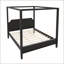 Grand lit plateforme à baldaquin en bois avec tête de lit et pieds de soutien, noir, durable et élégant pour les chambres modernes-129512981-129512980