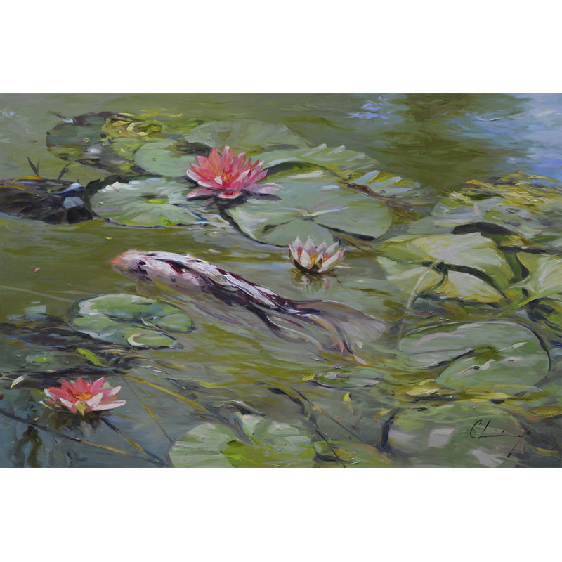Koi & Lilies III, H 24 po x l 36 po x P 1,25 po