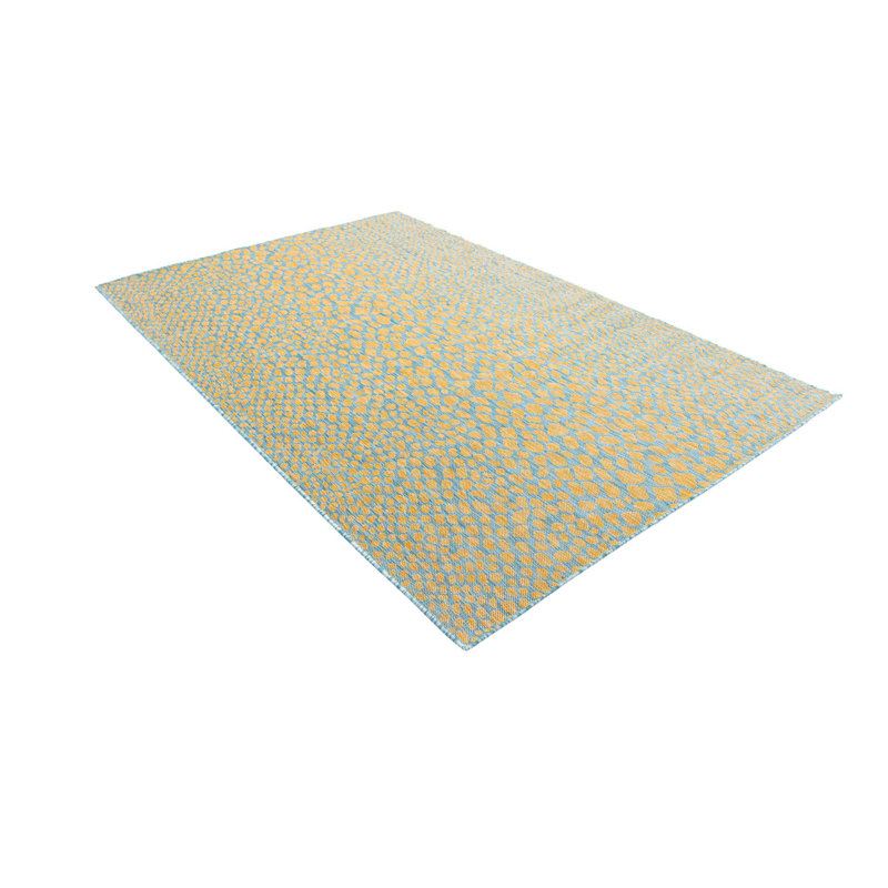 Outdoor Destiny Rug Teal-Yellow Color, Rectangle 7'10" x 10'