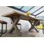 Solid Wood Top Metal Base Dining Table-64126011-64126010-64126008