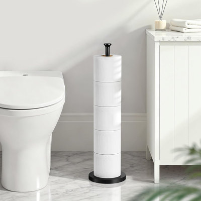 Freestanding Toilet Paper Storage Holder – Stainless Steel Modern Design For Spare Rolls