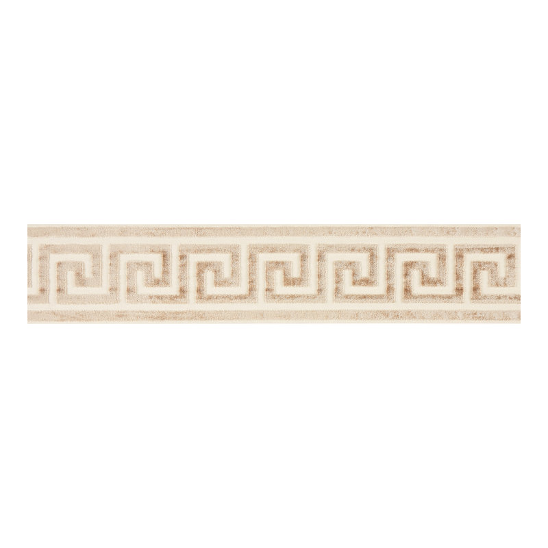 Oriana Greek Key Velvet Tape Fabric, Fawn