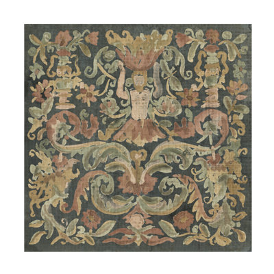 Art mural sur toile tendue - Art mural tapisserie antique I de Erica Vess pour décoration de salon, de chambre à coucher ou de bureau - 14 x 14