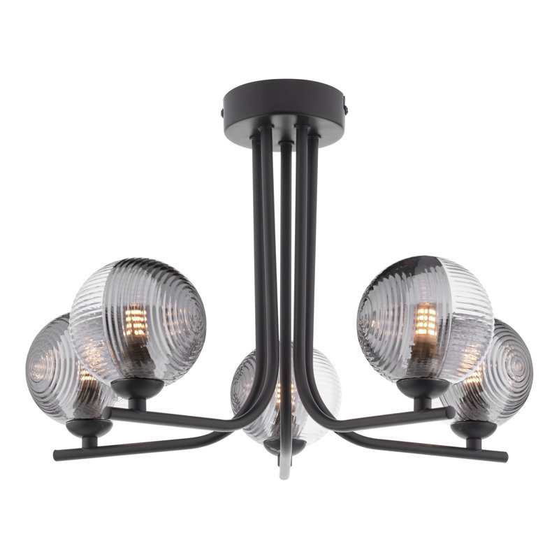Flush Mount, Matt Black/Black Smoked