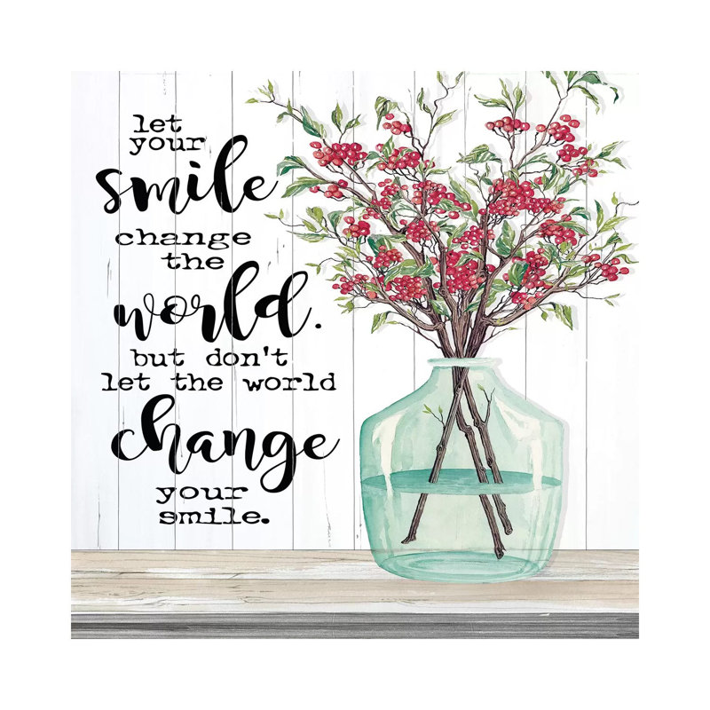 Let Your Smile Change the World 1 Piece Wrapped Canvas Wall Art, 93.98 cm H x 93.98 cm W x 1.91 cm D