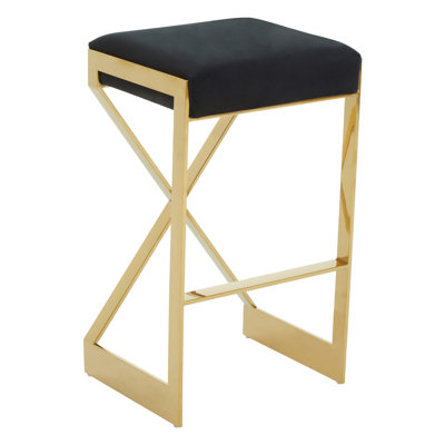 Colewood Upholstered Counter Stool with Metal Frame