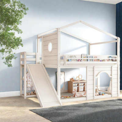 Lits multifonctionnels avec rangement, loft double en bois aggloméré pour la maison