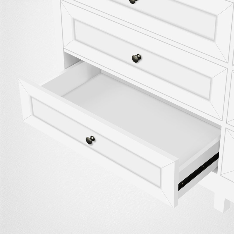 Commode à 9 tiroirs l 55,05 po, Blanc