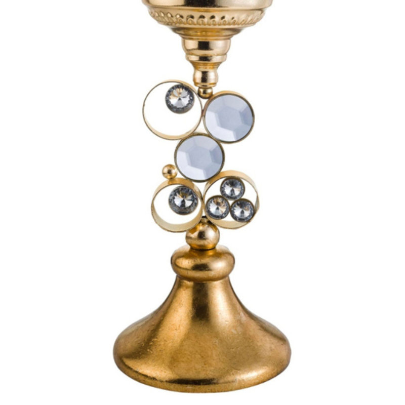 Porte-bougie 18 "en polyrésine" Malha ", Doré, H 18 po x l 6,25 po x P 6,25 po