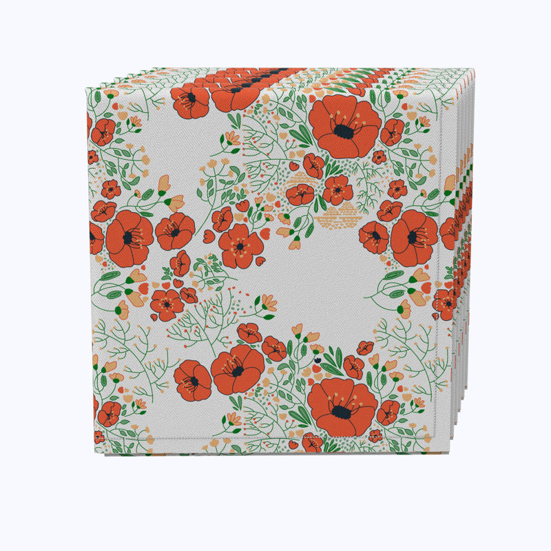 100% Cotton Floral Square Napkin