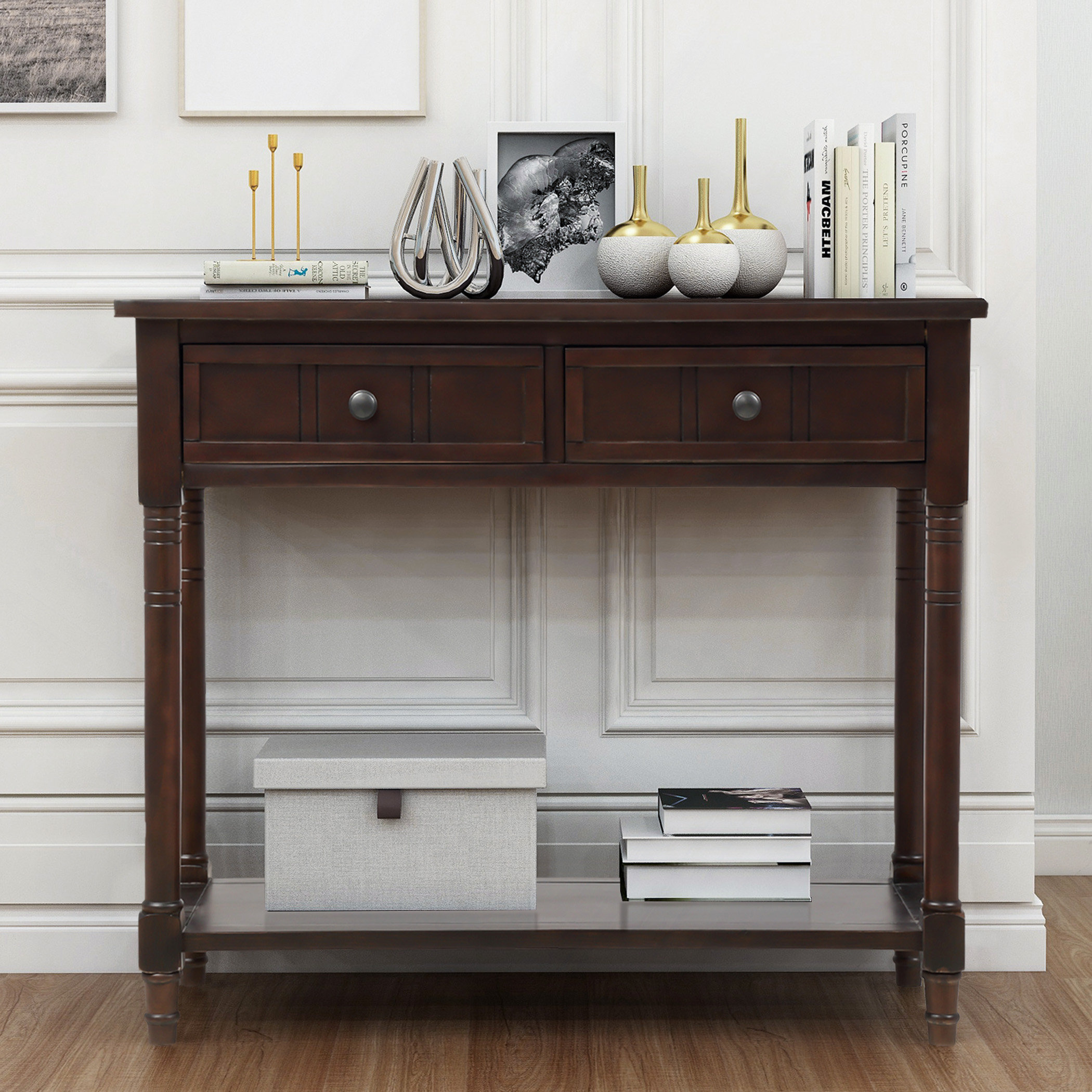 Ivy Bronx Daisy Series Console Table Traditional Design With Two ...