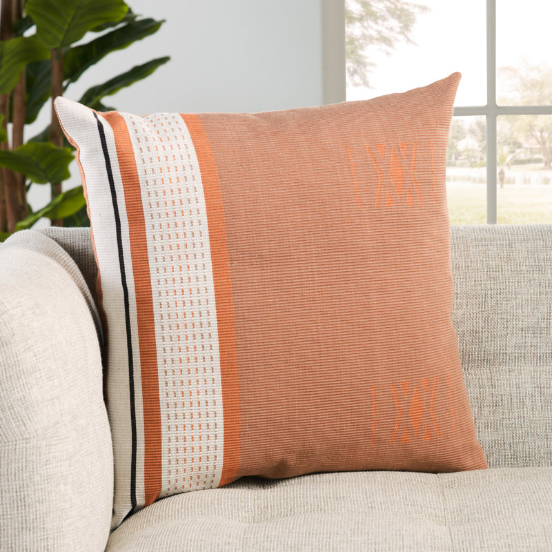 Housse et insert de coussin en coton Sahab, Housse de coussin seulement - sans insert, Mauve / terre cuite