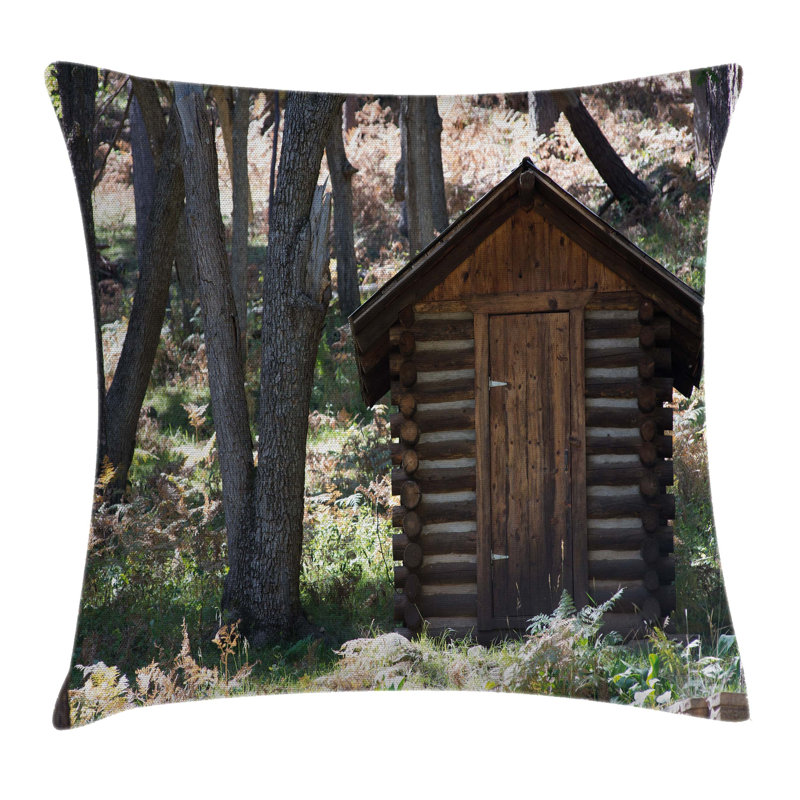 Outhouse Reversible Throw Pillow, 24" x 24"