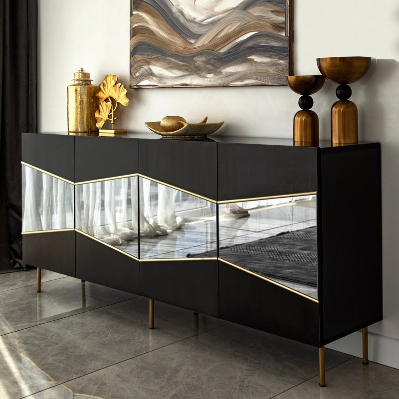 Neostill 80cm Console Table, Black Fume