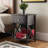 Alayzia 1-Drawer Brown Finish X-Side Panel Accent Nightstand, Coffee, 24.83" H X 18.73" W X 14.72" D
