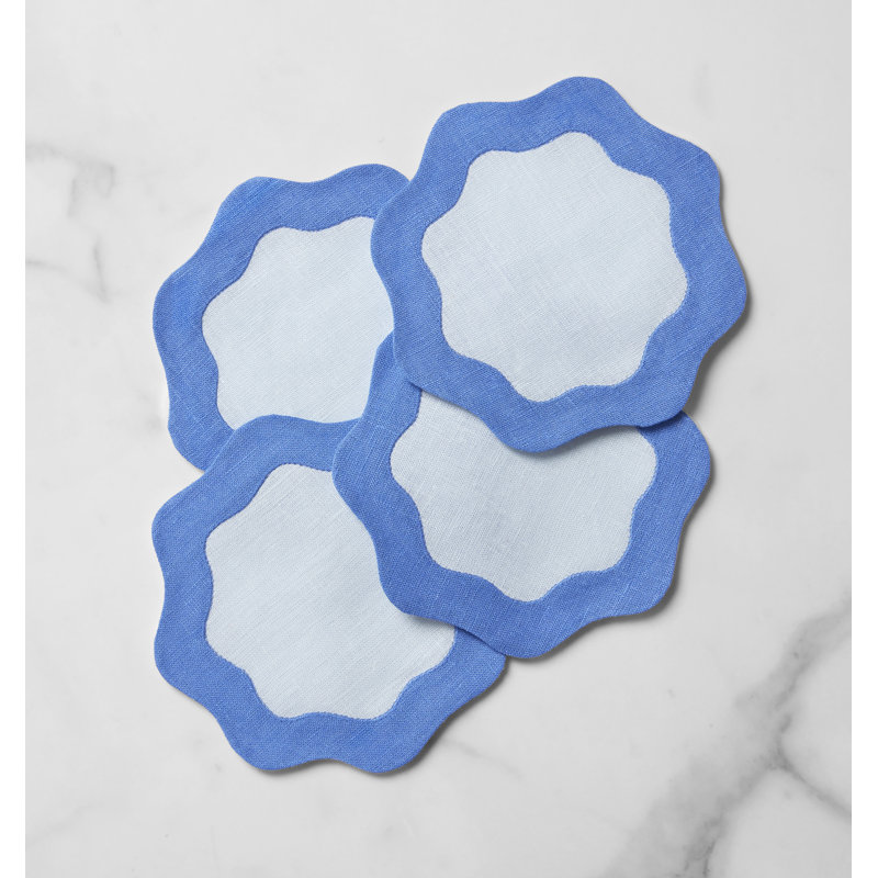 Ondulato Linen Novelty Napkins, Sky/Cobalt
