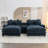111" Sectional Sofa Chenille Upholstered Sofa With Two Removable Ottoman-2091801343
