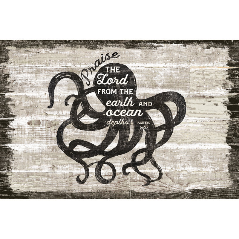 Driftwood Coast Scripture IV by Sue Schlabach - Typography Print, Black Floater Framed, 20 cm H x 30 cm W
