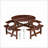 Outdoor 8 Person Picnic Table, 8 Person Round Picnic Table With 4 Built-In Benches, Umbrella Hole, Outside Table And Bench Set For Garden, Backyard, Porch, Patio-1459202689