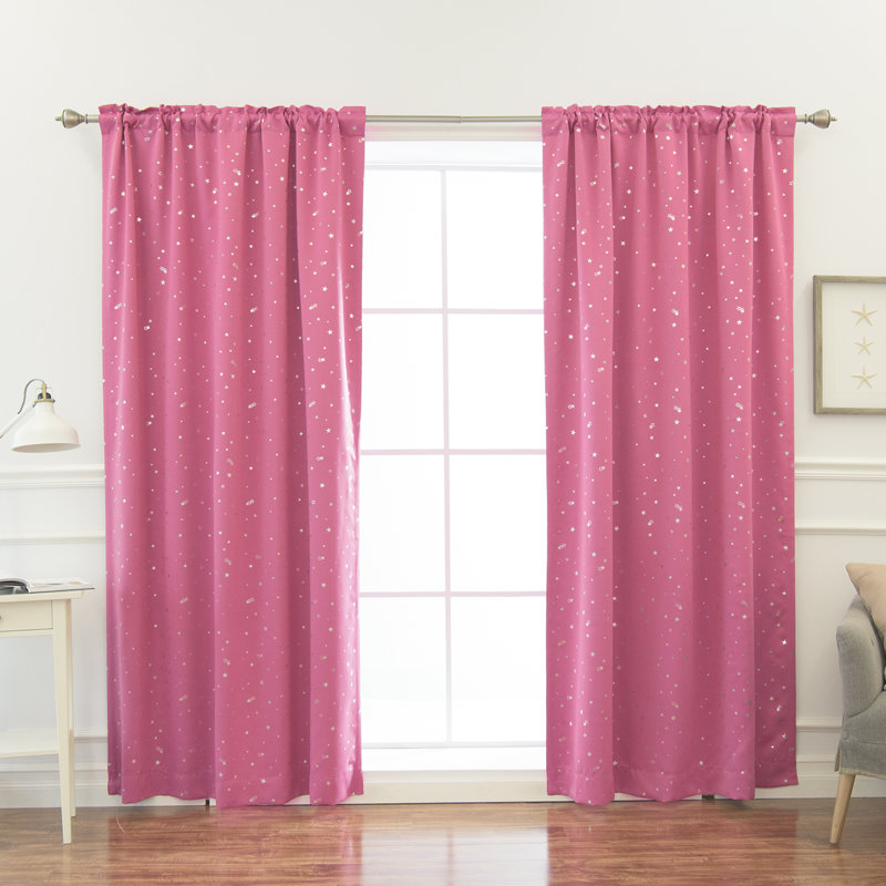 Paire de rideaux occultant et isolant Lesly, Rose, l 52" x L 63"