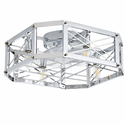 Ventilateur de plafond à profil bas de 21 po avec télécommande et 4 ampoules - mémoire double et moteur à courant continu silencieux