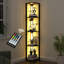 Étagère d'angle avec lumière, lampadaire moderne pour la maison avec tablettes de rangement pour objets de collection