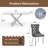 5-Piece Rectangular Glass Dining Set, 63" Modern Tempered Glass Dining Table With Velvet Upholstered Seats-1503297215-1503297184-1503297213