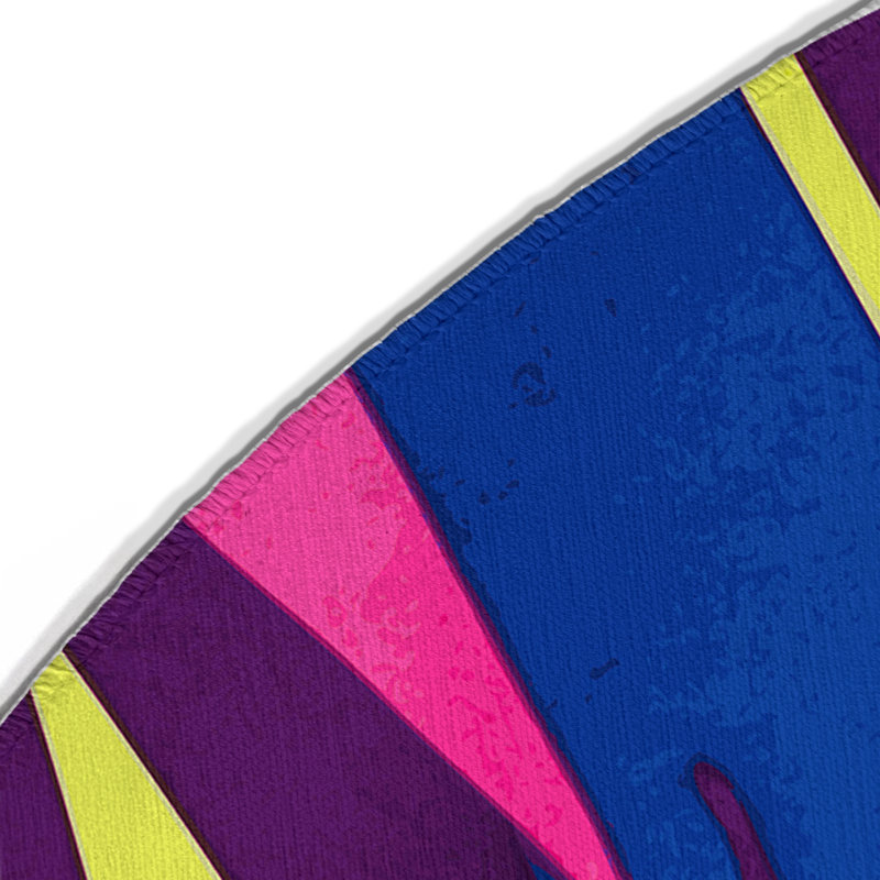 Synth Sunset Indoor And Outdoor Area Rug, Round 5'