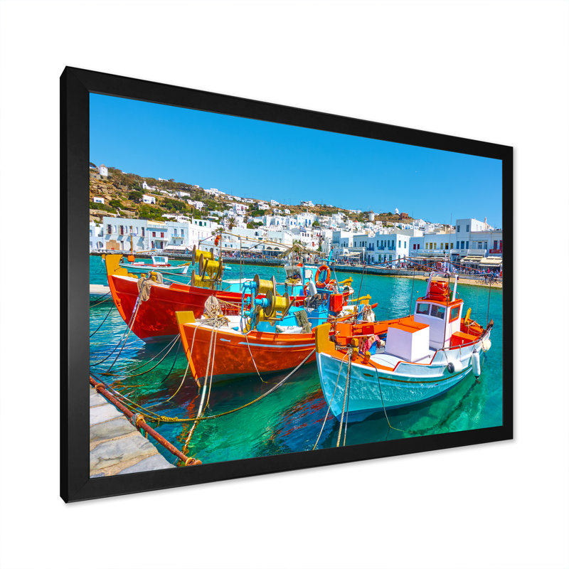 Village nautique au paradis, Cadre simple noir, H 16 po x l 32 po x P 1 po