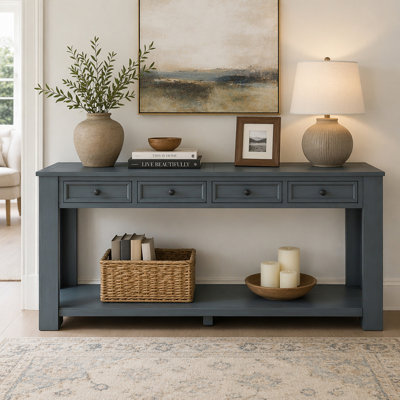 Console / canapé avec tiroirs de rangement et tablette inférieure