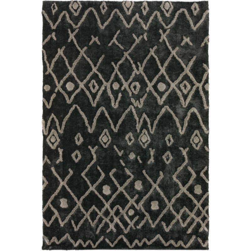 Addison Calabar Transitional Abstract Diamond Steel 5’ X 7’6" Area Rug, Rectangle 3'6" x 5'6"
