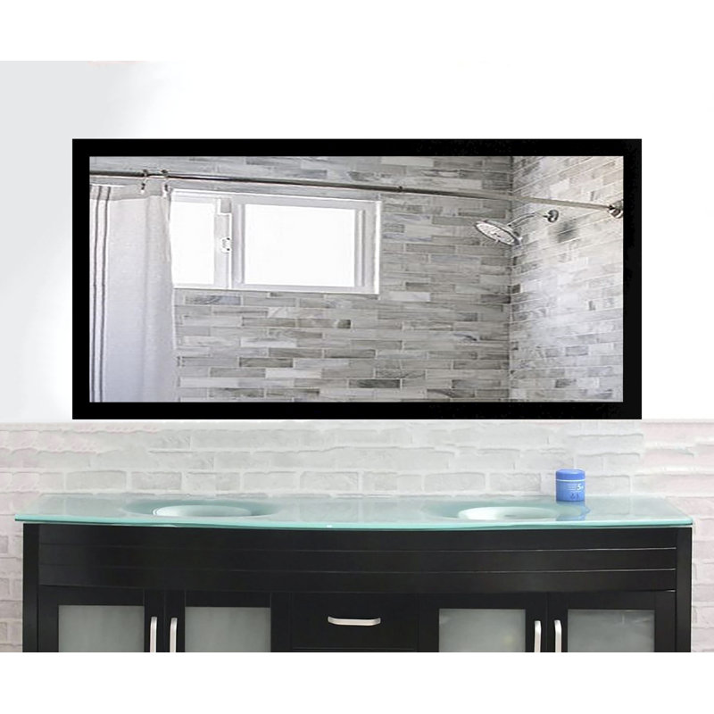 Armone Engineered Wood Flat Mirror, 57.5" H x 35" W, Black